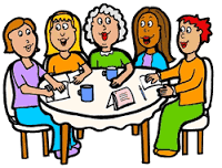 Group of women around a table